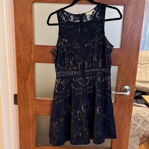 Rebellion navy blue lace dress size L